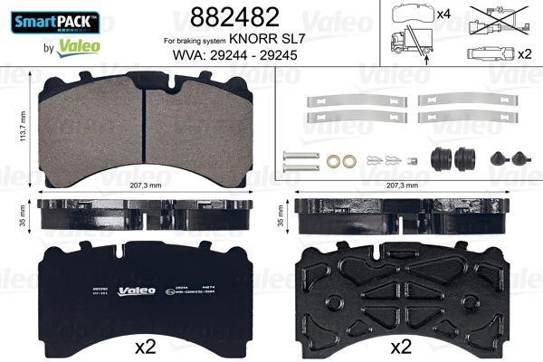 Valeo 882482 Rear disc brake pads, set 882482: Buy near me in Poland at 2407.PL - Good price!