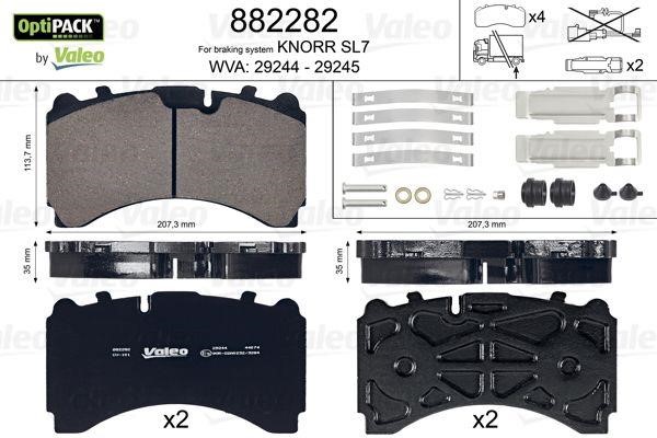 Valeo 882282 Scheibenbremsbeläge hinten eingestellt 882282: Bestellen Sie in Polen zu einem guten Preis bei 2407.PL!