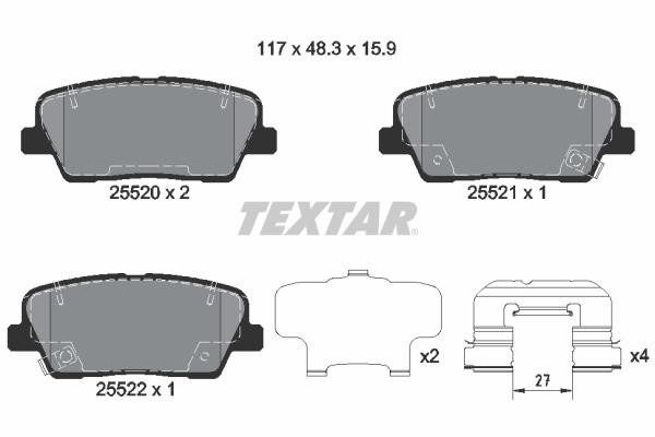 Textar 2552008 Brake Pad Set, disc brake 2552008: Buy near me in Poland at 2407.PL - Good price!