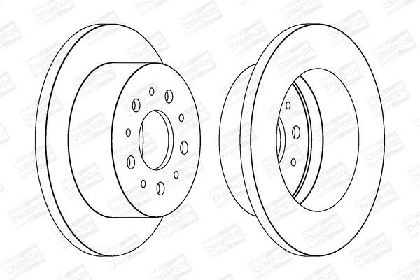 Champion 562526CH Rear brake disc, non-ventilated 562526CH: Buy near me in Poland at 2407.PL - Good price!