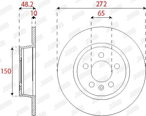 Jurid/Bendix 563255JC Диск гальмівний передній невентильований 563255JC: Приваблива ціна - Купити у Польщі на 2407.PL!