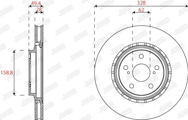 Jurid/Bendix 563460JC Front brake disc ventilated 563460JC: Buy near me in Poland at 2407.PL - Good price!