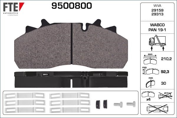 FTE 9500800 Brake Pad Set, disc brake 9500800: Buy near me in Poland at 2407.PL - Good price!