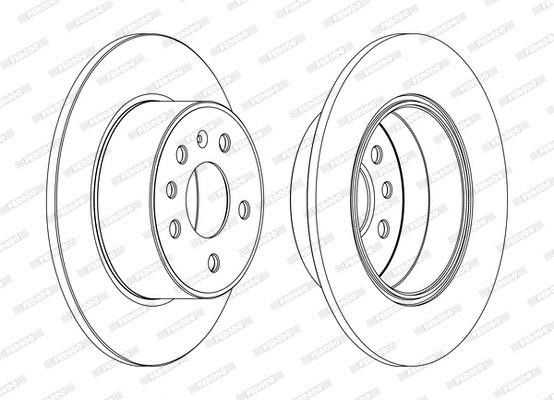 Ferodo DDF1083C Диск гальмівний задній невентильований DDF1083C: Приваблива ціна - Купити у Польщі на 2407.PL!