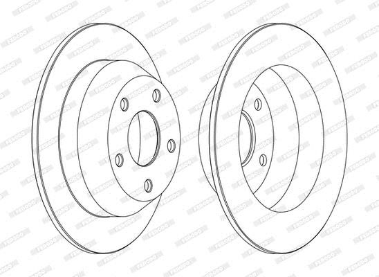 Ferodo DDF1553C Rear brake disc, non-ventilated DDF1553C: Buy near me in Poland at 2407.PL - Good price!