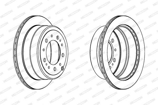 Ferodo DDF1597C-1 Rear ventilated brake disc DDF1597C1: Buy near me in Poland at 2407.PL - Good price!