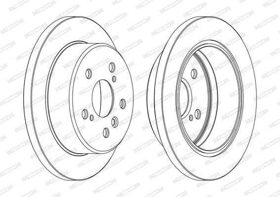 Ferodo DDF1598C Rear brake disc, non-ventilated DDF1598C: Buy near me in Poland at 2407.PL - Good price!
