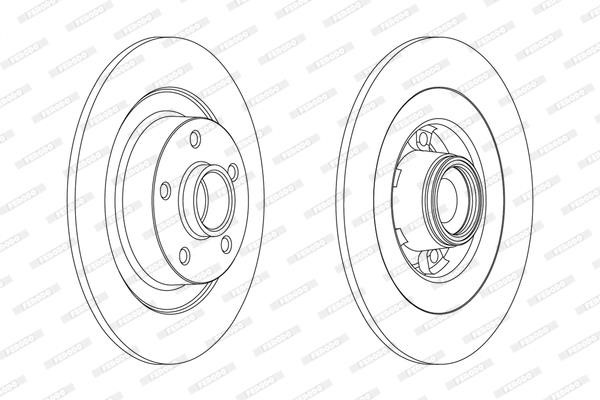 Ferodo DDF1725 Rear brake disc, non-ventilated DDF1725: Buy near me in Poland at 2407.PL - Good price!