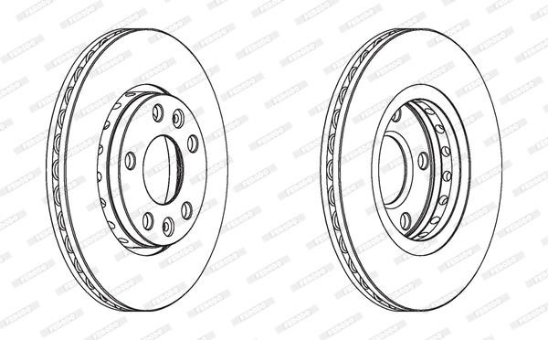 Ferodo DDF1728C Front brake disc ventilated DDF1728C: Buy near me in Poland at 2407.PL - Good price!
