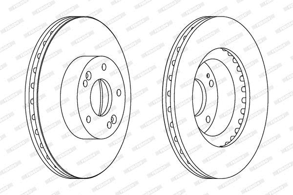 Ferodo DDF1630C Front brake disc ventilated DDF1630C: Buy near me at 2407.PL in Poland at an Affordable price!