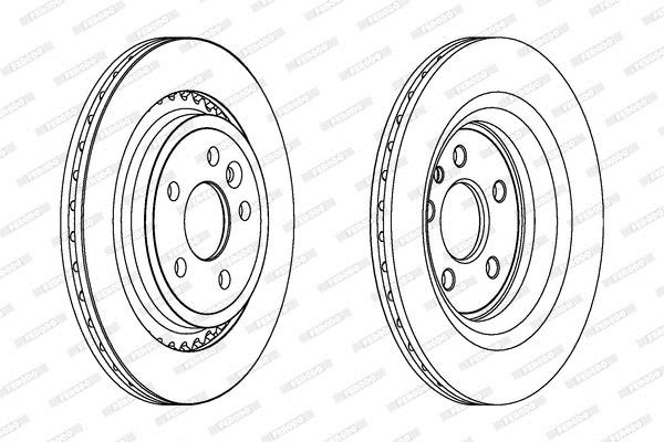 Ferodo DDF1681C Rear ventilated brake disc DDF1681C: Buy near me at 2407.PL in Poland at an Affordable price!