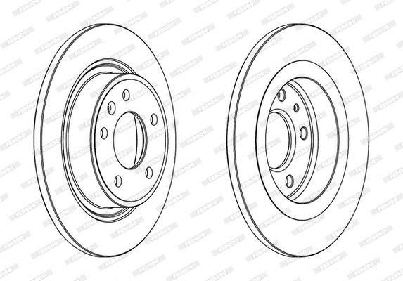 Ferodo DDF1871C Rear brake disc, non-ventilated DDF1871C: Buy near me in Poland at 2407.PL - Good price!