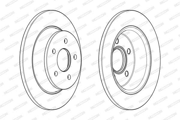 Ferodo DDF2058C Rear brake disc, non-ventilated DDF2058C: Buy near me at 2407.PL in Poland at an Affordable price!