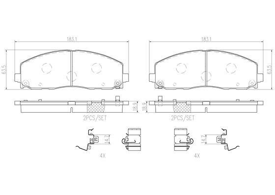 Brembo P11035N Brake Pad Set, disc brake P11035N: Buy near me in Poland at 2407.PL - Good price!