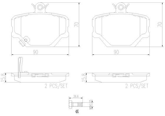 Brembo P50038N Brake Pad Set, disc brake P50038N: Buy near me in Poland at 2407.PL - Good price!