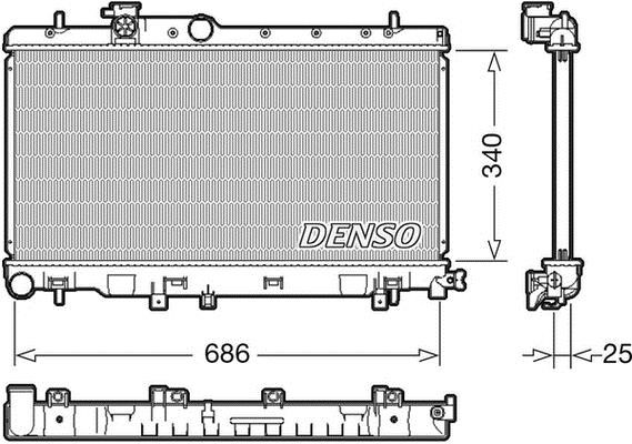 DENSO DRM36020 Радиатор охлаждения двигателя DRM36020: Отличная цена - Купить в Польше на 2407.PL!