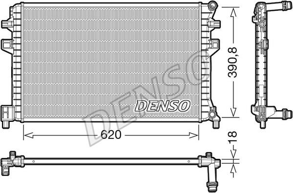 DENSO DRM02018 Radiator, engine cooling DRM02018: Buy near me in Poland at 2407.PL - Good price!