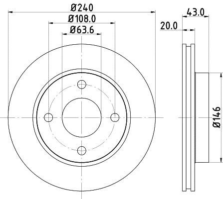 Mintex MDC579C Front brake disc ventilated MDC579C: Buy near me in Poland at 2407.PL - Good price!