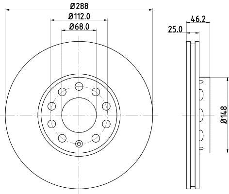 Mintex MDC768C Диск гальмівний передній вентильований MDC768C: Купити у Польщі - Добра ціна на 2407.PL!