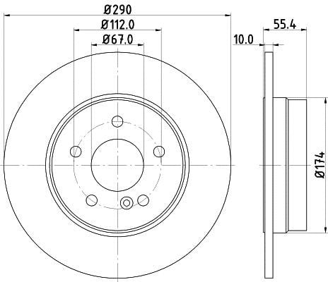 Mintex MDC854C Тормозной диск задний невентилируемый MDC854C: Отличная цена - Купить в Польше на 2407.PL!