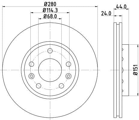 Mintex MDC2195C Front brake disc ventilated MDC2195C: Buy near me in Poland at 2407.PL - Good price!
