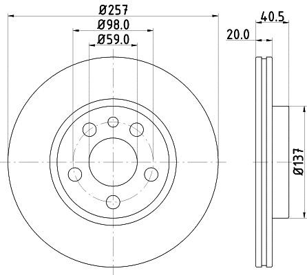 Mintex MDC992C Front brake disc ventilated MDC992C: Buy near me in Poland at 2407.PL - Good price!