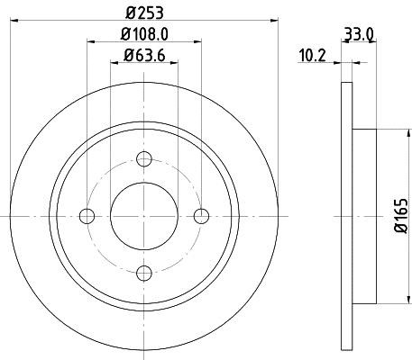Mintex MDC442C Rear brake disc, non-ventilated MDC442C: Buy near me in Poland at 2407.PL - Good price!