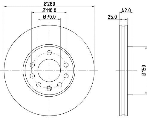 Mintex MDC1050C Тормозной диск передний вентилируемый MDC1050C: Отличная цена - Купить в Польше на 2407.PL!