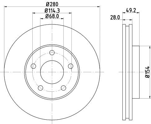 Mintex MDC1578C Front brake disc ventilated MDC1578C: Buy near me in Poland at 2407.PL - Good price!