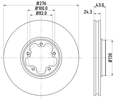 Mintex MDC1527C Front brake disc ventilated MDC1527C: Buy near me in Poland at 2407.PL - Good price!