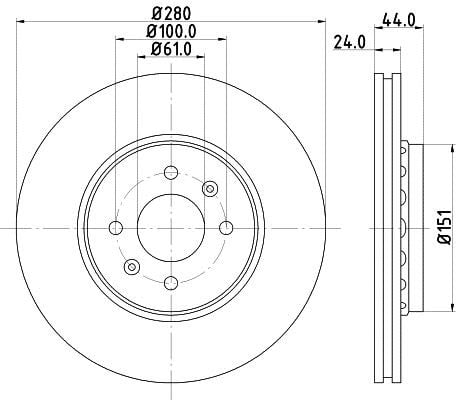 Mintex MDC2515C Тормозной диск передний вентилируемый MDC2515C: Отличная цена - Купить в Польше на 2407.PL!