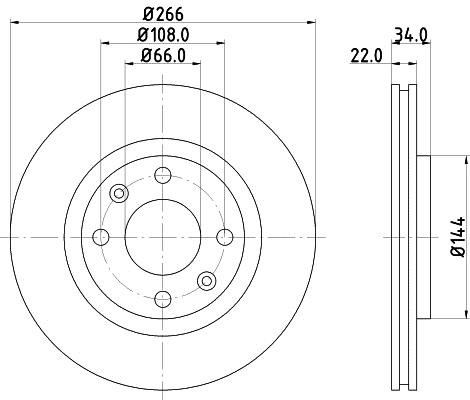 Mintex MDC1491C Front brake disc ventilated MDC1491C: Buy near me in Poland at 2407.PL - Good price!
