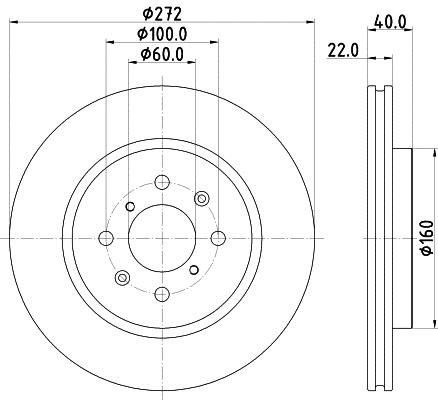 Mintex MDC2713 Front brake disc ventilated MDC2713: Buy near me in Poland at 2407.PL - Good price!