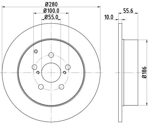 Mintex MDC1696C Rear brake disc, non-ventilated MDC1696C: Buy near me in Poland at 2407.PL - Good price!
