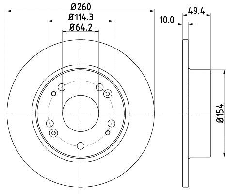 Mintex MDC1721C Rear brake disc, non-ventilated MDC1721C: Buy near me in Poland at 2407.PL - Good price!