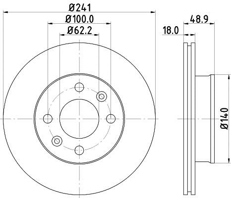 Mintex MDC1725C Front brake disc ventilated MDC1725C: Buy near me in Poland at 2407.PL - Good price!