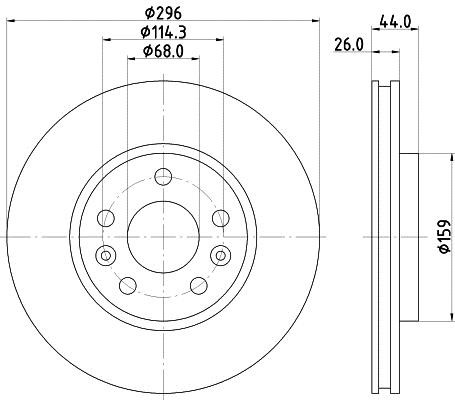 Mintex MDC2854C Front brake disc ventilated MDC2854C: Buy near me in Poland at 2407.PL - Good price!