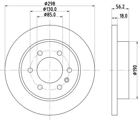 Mintex MDC2850C Rear brake disc, non-ventilated MDC2850C: Buy near me in Poland at 2407.PL - Good price!