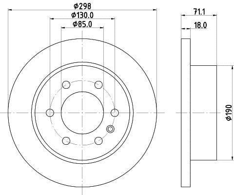 Mintex MDC2851C Rear brake disc, non-ventilated MDC2851C: Buy near me in Poland at 2407.PL - Good price!