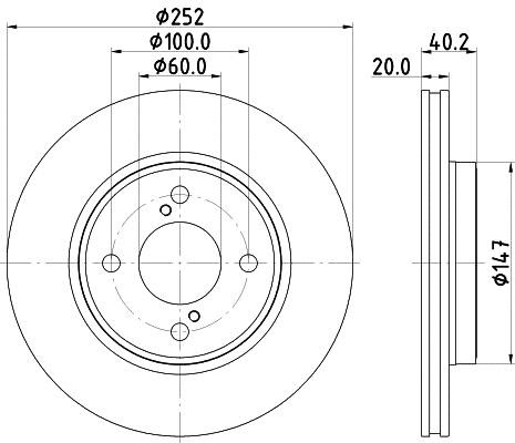 Mintex MDC2869C Front brake disc ventilated MDC2869C: Buy near me in Poland at 2407.PL - Good price!