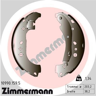 Otto Zimmermann 10990.159.5 Brake shoe set 109901595: Buy near me in Poland at 2407.PL - Good price!