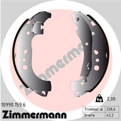 Otto Zimmermann 10990.159.6 Колодки тормозные барабанные, комплект 109901596: Отличная цена - Купить в Польше на 2407.PL!