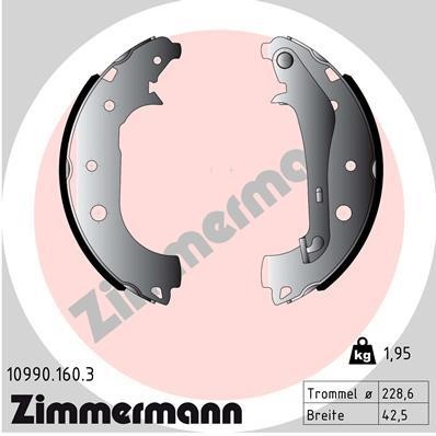 Otto Zimmermann 10990.160.3 Brake shoe set 109901603: Buy near me in Poland at 2407.PL - Good price!
