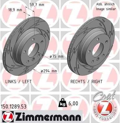 Otto Zimmermann 150.1289.53 Brake disk 150128953: Buy near me in Poland at 2407.PL - Good price!