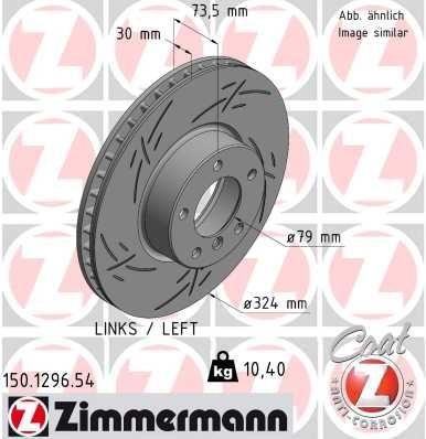 Otto Zimmermann 150.1296.54 Front brake disc ventilated 150129654: Buy near me in Poland at 2407.PL - Good price!
