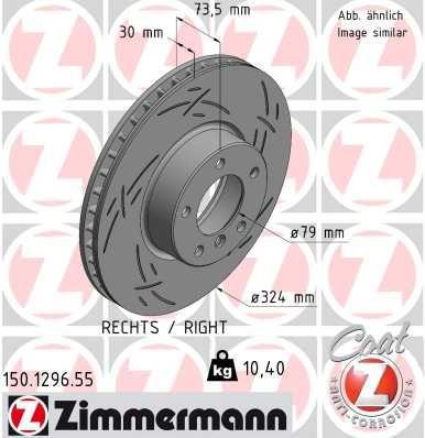 Otto Zimmermann 150.1296.55 Front brake disc ventilated 150129655: Buy near me in Poland at 2407.PL - Good price!