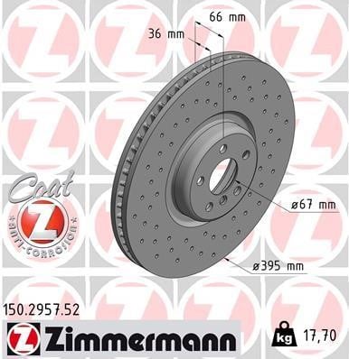 Otto Zimmermann 150.2957.52 Тормозной диск 150295752: Отличная цена - Купить в Польше на 2407.PL!
