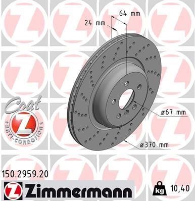 Otto Zimmermann 150.2959.20 Brake disk 150295920: Buy near me in Poland at 2407.PL - Good price!