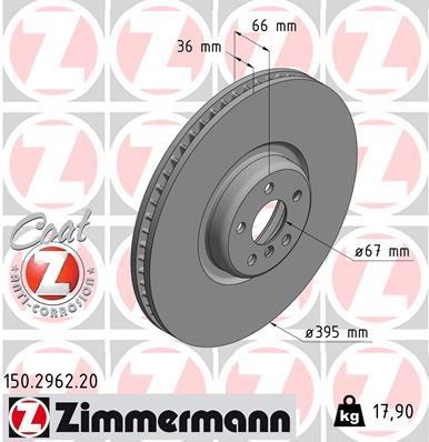 Otto Zimmermann 150.2962.20 Ventilated front left brake disc 150296220: Buy near me in Poland at 2407.PL - Good price!