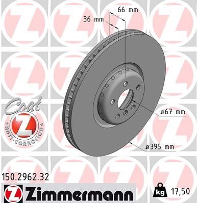 Otto Zimmermann 150.2962.32 Brake disc 150296232: Buy near me in Poland at 2407.PL - Good price!